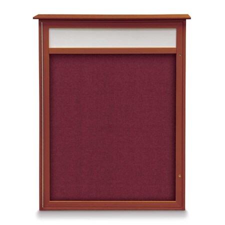 United Visual Products Single Door Enclosed Indoor Letterboard UV1140H-BLACK-BURGUNVL